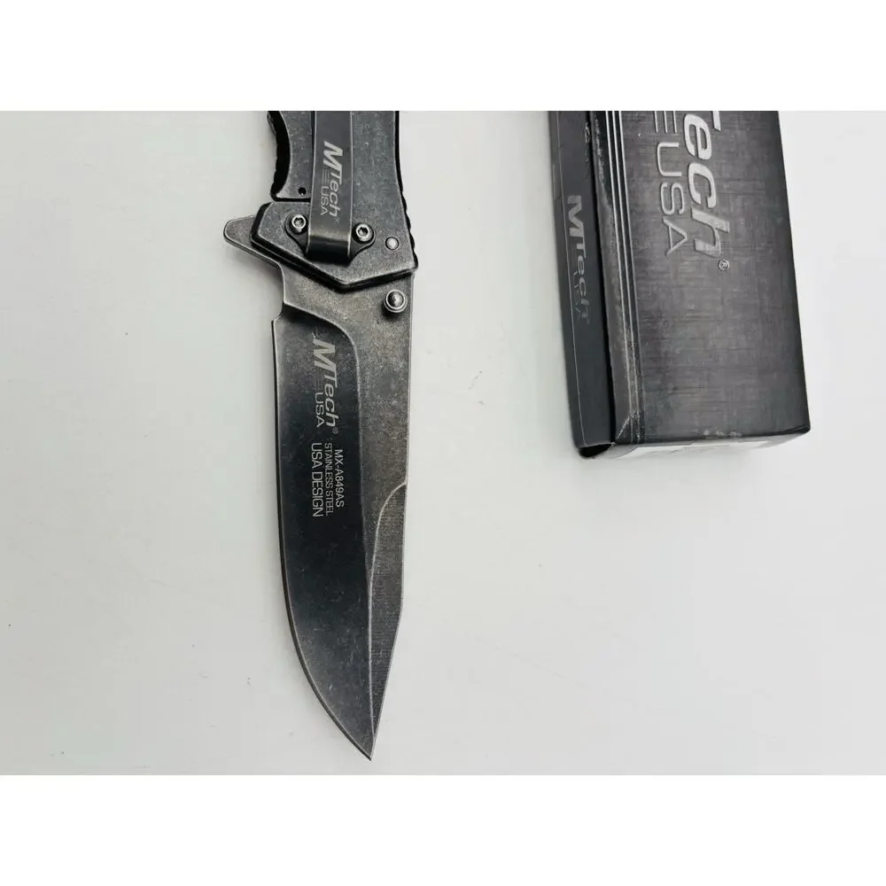 New Mtech Xtreme MX-A849AS American USA Flag Folding Stonewash Knife. New In Box